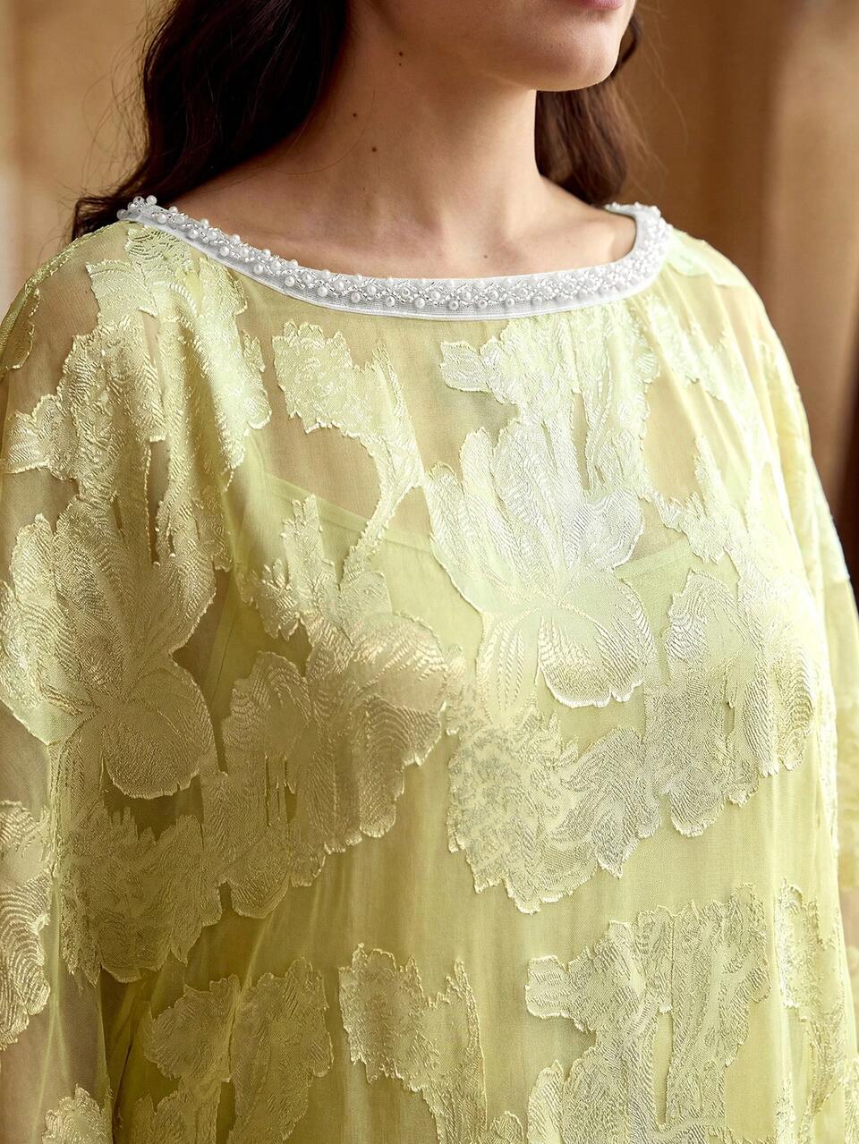ZEYLAH Plus Size Women's Elegant Batwing Sleeve Jacquard Fabric Cape Dress Fall