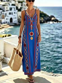 Selamara Women's Geometric Print Spaghetti Strap Dress - Multicolor - View 4