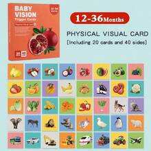 POKOJA LAND Tarjetas flash de alto contraste visual para bebés recién nacidos, juguetes sensoriales en blanco, negro y rojo, tarjetas de aprendizaje para el desarrollo cognitivo y cerebral temprano para bebés de 0 a 36 meses, cartón resistente al agua y antirreflejo de doble cara - Multicolor - Ver 14