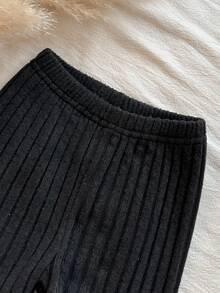 SHEIN Vintaside Kids 新生兒羅紋布料熊圖案上衣口袋設計休閒基礎男嬰套裝 - 彩色 - 查看 11