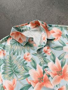 NEON BLANC Spring/Summer Men's Fashion Short Sleeve Shirt - Blue - View 3