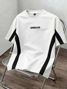 Manfinity Joysei Men's Contrast Print 2-Piece T-Shirt Set, Suitable For Spring And Summer Wear - Black and White - View 4
