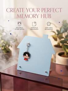 Joivida 1pc Cute House-Shaped Magnetic Memo Board, Standing Metal Message Board, Hanging Display Desktop Memo Decoration Rack - multicolor - View 8
