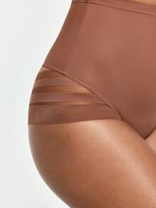 SHAPORA Women's Mesh Patchwork Casual Daily Wear Shaping Triangle Panties - Rust Brown - View 6
