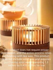Aluminum Alloy Hollow Frame Tea Pot Warmer With Removable Wooden Base, Suitable For Heating Tea, Coffee, Milk, Food Both Indoors And Outdoors, Decorative Function Included - Multicolor - View 10