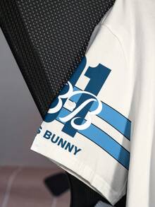 LOONEY TUNES X SHEIN Áo thun tay ngắn cổ tròn in họa tiết hoạt hình dễ thương size lớn - trắng - Xem 4