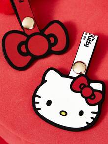 HELLO KITTY AND FRIENDS | SHEIN Cartoon Cat Print Cable Organizer Set, 2-Piece Cute Leather Cord Ties With Snap Closure, Reusable Cable Management Clips For Earphones, Charging Cables & Travel - Multicolor - View 6