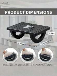 1PC Ergonomic Office Foot Rest Massage Roller Rocking Stool Under Desk Footrest With Rolling Ball Massage Function Comfortable Leg Support For Long Hours Sitting Work Home Office Gift - A - View 7
