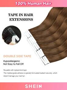 Premium Tape In Hair Extensions Human Hair Skin Weft Tape In Straight Thick Natural Hair Extensions Tape In Hair Tape Ins Hair Extensions - S4 - View 3