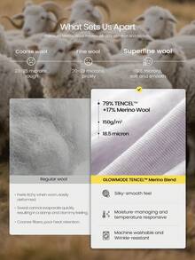 GLOWMODE Merino Wool Blend Glow 日常穿著 透氣彈性 標準版型 腰長短袖 T-shirt 附織標下擺 日常休閒穿搭 - 淺藍色 - 查看 2