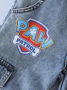 SHEIN | PAW Patrol Young Boy Cute Cartoon Print Pocket Loose Fit Denim Jeans - Baby Blue - View 6