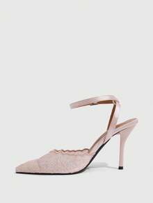 CUCCOO SZL Women's Shoes Fashion Classic Simple Buckle Commuter Office Wear Stiletto Heel High Heel Shoes - Pink - View 4