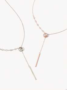 Opalesca 1 buah Kalung Liontin Bulat Minimalis Serbaguna dengan Hiasan Berlian Imitasi Sepanjang 80cm untuk Wanita, Musim Gugur/Dingin - Bintang - View 4