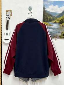 Lalippa Sudadera casual de manga larga con contraste de color para mujer - Multicolor - Ver 2