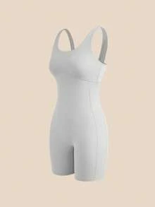 Cheerettes 女款純色休閒日常旅行運動連身褲 - 灰色 - 查看 4