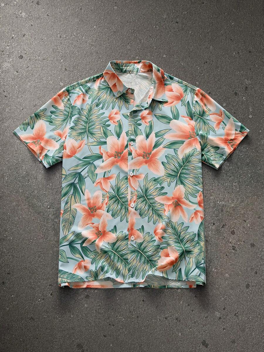 NEON BLANC Spring/Summer Men's Fashion Short Sleeve Shirt - Blue - View 1