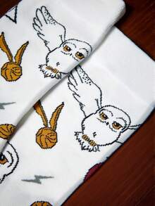 HARRY POTTER X SHEIN 1 Pair Unisex All-Season Mid-Calf Socks, Versatile For Summer And Winter - color mixing - View 3