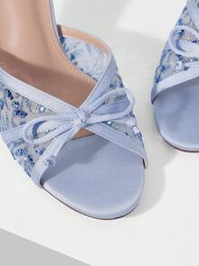 MOTF WOMEN'S FASHION SEQUINED MESH SANDALS - Baby Blue - View 10