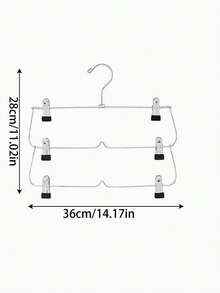 1pc Multi-Layer Hanger Skirt Rack With 12 Clips Space Saving Clothing Storage Rack Hanger Wardrobe Folding Pants And Skirt Hanger - Multicolor - View 13