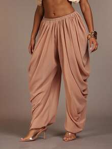 Hauture Damen lockere lässige vielseitige Urlaubs-Hose mit schmal zulaufendem Bein, Sommer - Orange - Übersicht 3