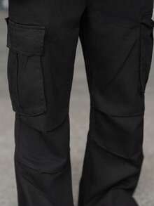 thenoahjr thenoahjr Men's Solid Color Cargo Jeans Without Belt - Black - View 6