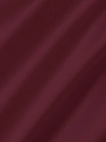 Skyraze 不對稱單肩中長洋裝－優雅單肩設計 - 酒紅色 - 查看 6