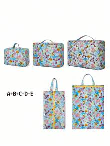 SpongeBob SquarePants | SHEIN 1pc/1set Cute Cartoon Print Polyester Travel Storage Bag, Mesh Surface, Categorized Storage, Multiple Sizes Available, Suitable For Various Bag Sizes, Great For Short Trips, Long Trips, Daily Home Organization, Suitable For Boys, Girls, Men, Women And Students - Green - View 16