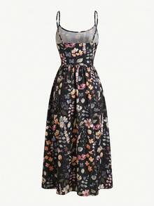 SHEIN Clasi 女款印花洋裝與襯衫兩件套 - 黑色 - 查看 9