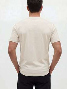 TekDrob Anti-Odor Regular T-Shirt With Crew Neck - Beige - View 3