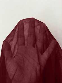 Modelyn Vestido de diseñador para mujer con cuello cuadrado, abertura y triángulo, de largo medio - Burdeos - Ver 7