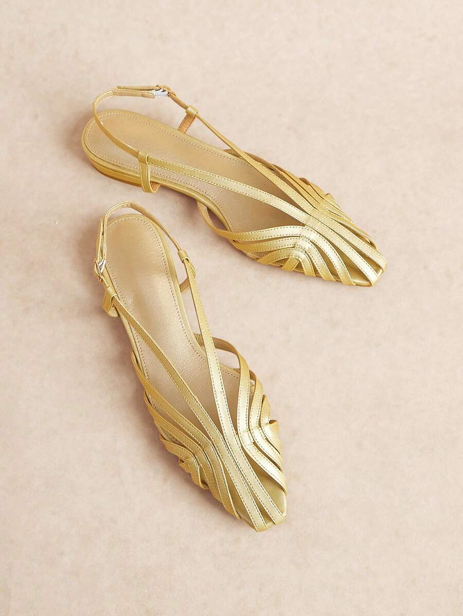 Rosivie Women's Casual Buckle Design Flat Sandals For Daily Wear Summer Shoes - Gold - View 1