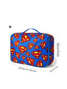 SUPERMAN X SHEIN Logo Printed Polyester Travel Storage Bag, Sorting Organizer, Multiple Sizes Available, - blue-red - View 6