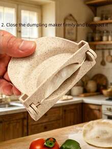 1pc Wheat Straw Creative Dumpling Maker, Available In Large, Medium And Small Sizes. Kitchen Supplies, Kitchen Tools, Dumpling Mold, Dumpling Clip, Dumpling Maker, Dumpling Mold, Cake Mold - Multicolor - View 3