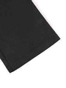 Manfinity Mode Pantalones de traje casual de unicolor con bolsillo para hombres, para uso diario y viajes - Negro - Ver 5