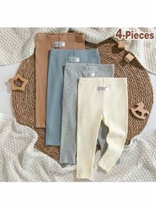Loomiva 男嬰休閒百搭日常穿著長褲 4件/套 - 彩色 - 查看 3
