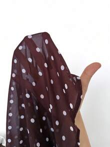 GalTyme Plus Size Women's Polka Dot Patchwork Ruffle Hem Fashion Cami Dress - Brown - View 7