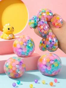 POKOJA LAND 1pc Pastel Spherical Desk Pet - Tactile Sensory Squeeze Feedback Pressure Relief Ball Figurine - Aesthetic Room Decor For Home Office Bedside Table - Heartfelt Gift For Women Men Best Friends - Multicolor - View 1