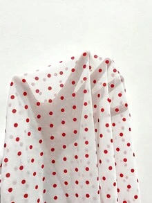 Franclia 女款夏季度假洋裝，抓皺腰部，多層下擺蛋糕裙，掛脖露背，紅白波點，早午餐穿搭，1960年代復古風 - 彩色 - 查看 8