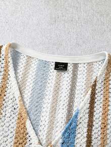 SHEIN LUNE 大码女式夏季休闲系带短袖衬衫 - 彩色 - 查看 4