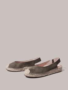 Styleloop Zapatos de mujer, ante verde hierba, zapatos de talón abierto, zapatos de pescador, casuales y cómodos para uso en vacaciones, zapatos planos - Verde claro - Ver 2