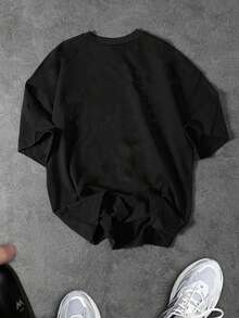 Gym Rark Men's Plus Size Spider Graphic Print Crew Neck Short Sleeve Sports T-Shirt,Halloween - Black - View 2