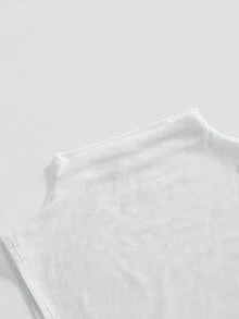 ROMWE Goth 女款立領交叉圖案休閒百搭日常穿著上衣 - 黑色 - 查看 3