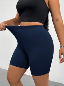 SHEIN Essnce 3件組大尺碼女款彈性腰休閒內搭短褲 - 彩色 - 查看 7