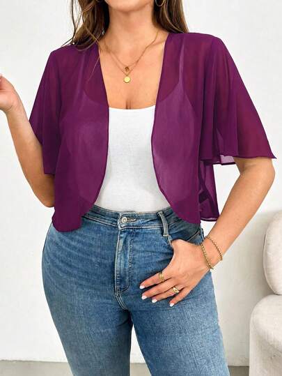 SHEIN Essnce Plus Size Women's Spring And Summer Fashion Casual Loose Comfortable Breathable Cool Daily Perspecti