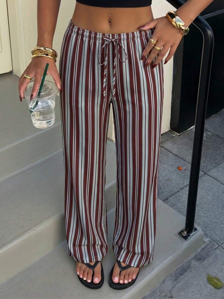 Muchica Women's Casual Loose Full Print Wide Leg Thin Straight Pants Suitable For Spring And Autumn - Multicolor - View 1