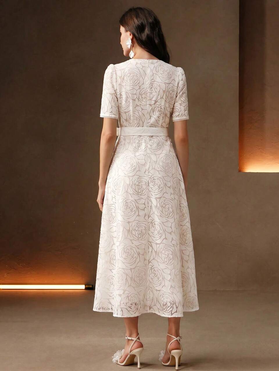 Women's New Short Sleeve All-Season Elegant Vacation Exquisite Long A-Line Dress For Party And Daily Wear