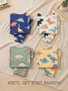 Setelan Santai Bayi Laki-Laki Minimalis Kasual Slim Fit Kerah Bulat Nyaman Lengan Pendek Celana Panjang Set Multi-Potong Cocok Untuk Musim Semi/Panas Pas Ketat - MultiWarna - View 2