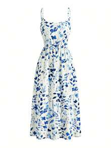 SHEIN Clasi Damen bedrucktes Kleid und Hemd 2 Stücke Set - Babyblau - Übersicht 8