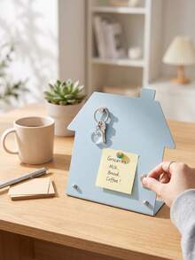 Joivida 1pc Cute House-Shaped Magnetic Memo Board, Standing Metal Message Board, Hanging Display Desktop Memo Decoration Rack - multicolor - View 7