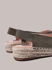 Styleloop Zapatos de mujer, ante verde hierba, zapatos de talón abierto, zapatos de pescador, casuales y cómodos para uso en vacaciones, zapatos planos - Verde claro - Ver 6